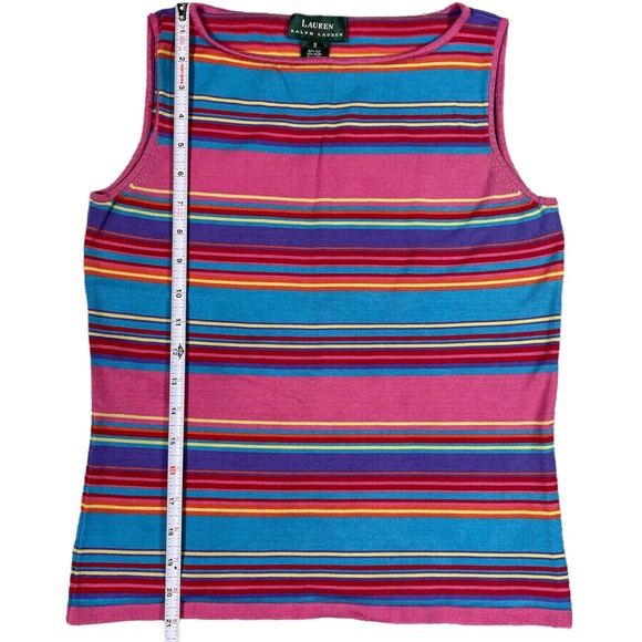 Lauren Ralph Lauren size small rainbow striped sleeveless top, like new! EUC - Picture 7 of 10